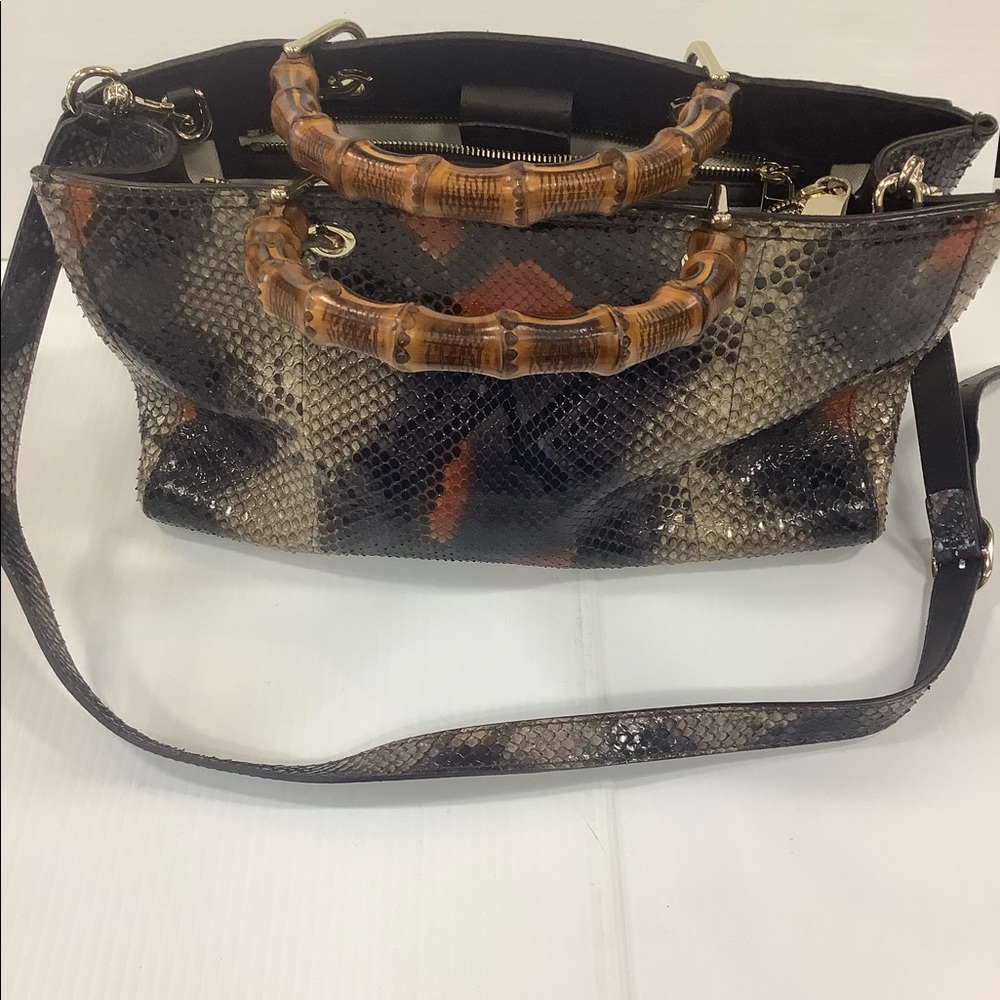 Gucci Ombre 323660 Python Bamboo Convertible Purs… - image 7